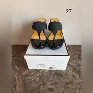 Coach Felecia Black Wedge Sandals. Brand New and Original Packaging.